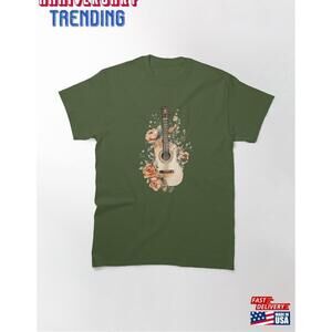 Guitar And Flowers Classic Tshirt